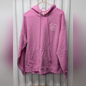 Ultra Flirt Pink Women's Hoodie with Heart Detail